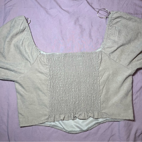 Kirious Los Angeles Women's Tan Crop Top sz Large - Picture 7 of 8